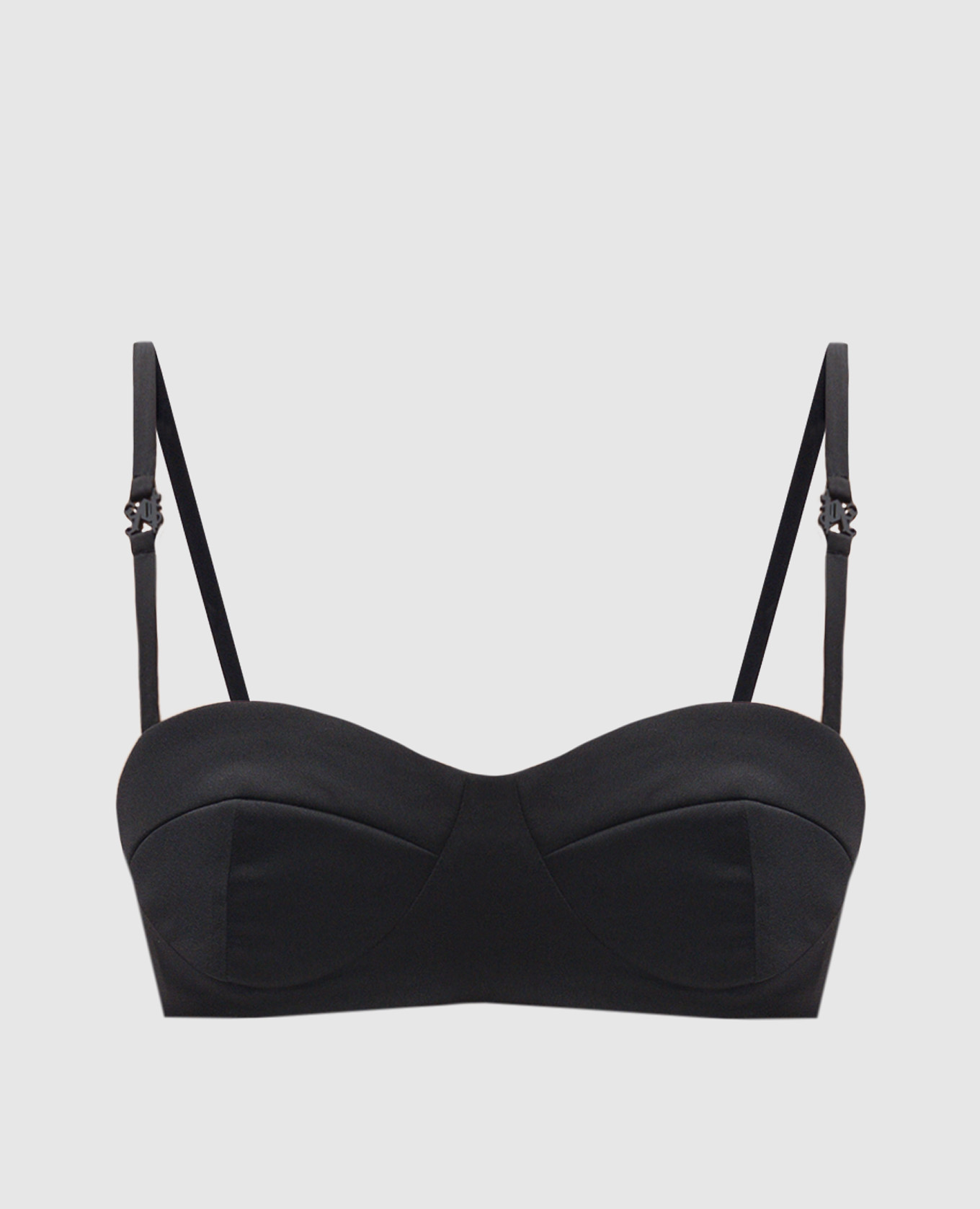 

Black bustier top with logo monogram Palm Angels, Черный