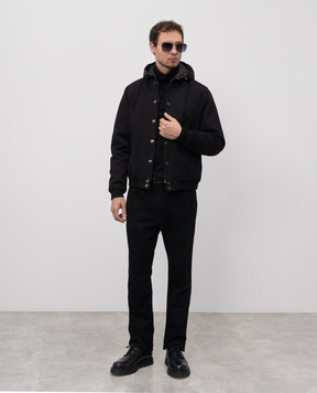 Balmain Black jeans with logo patch FH1MI083DF88