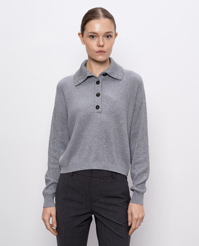 Brunello Cucinelli Gray sweater with lurex MAZ260214P