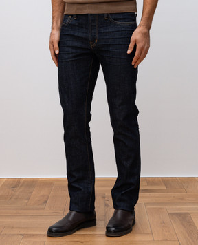 Tom Ford Blue jeans with leather logo patch DPH001DMC034S24