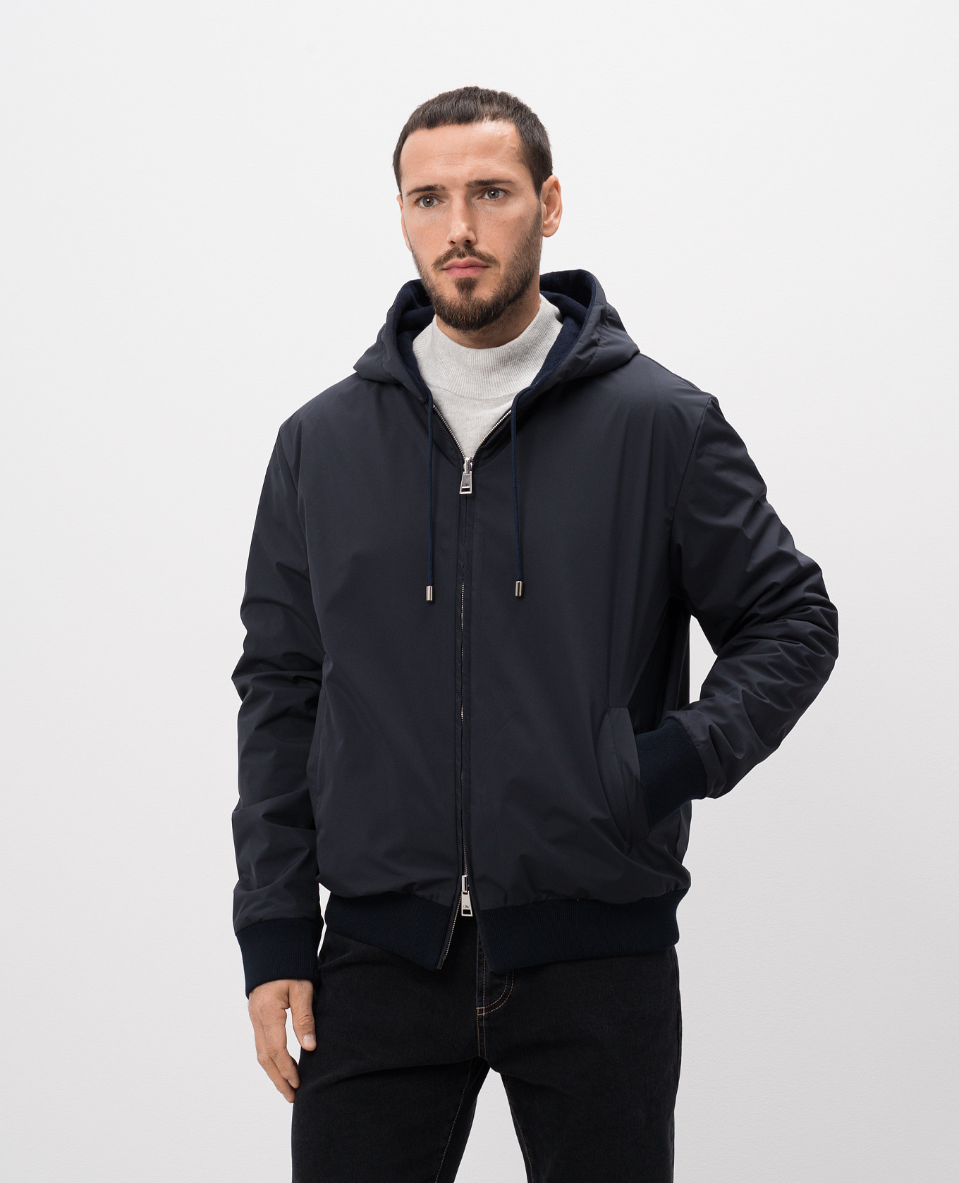 

Blue double-sided jacket with wool and cashmere Cashmere&Whiskey