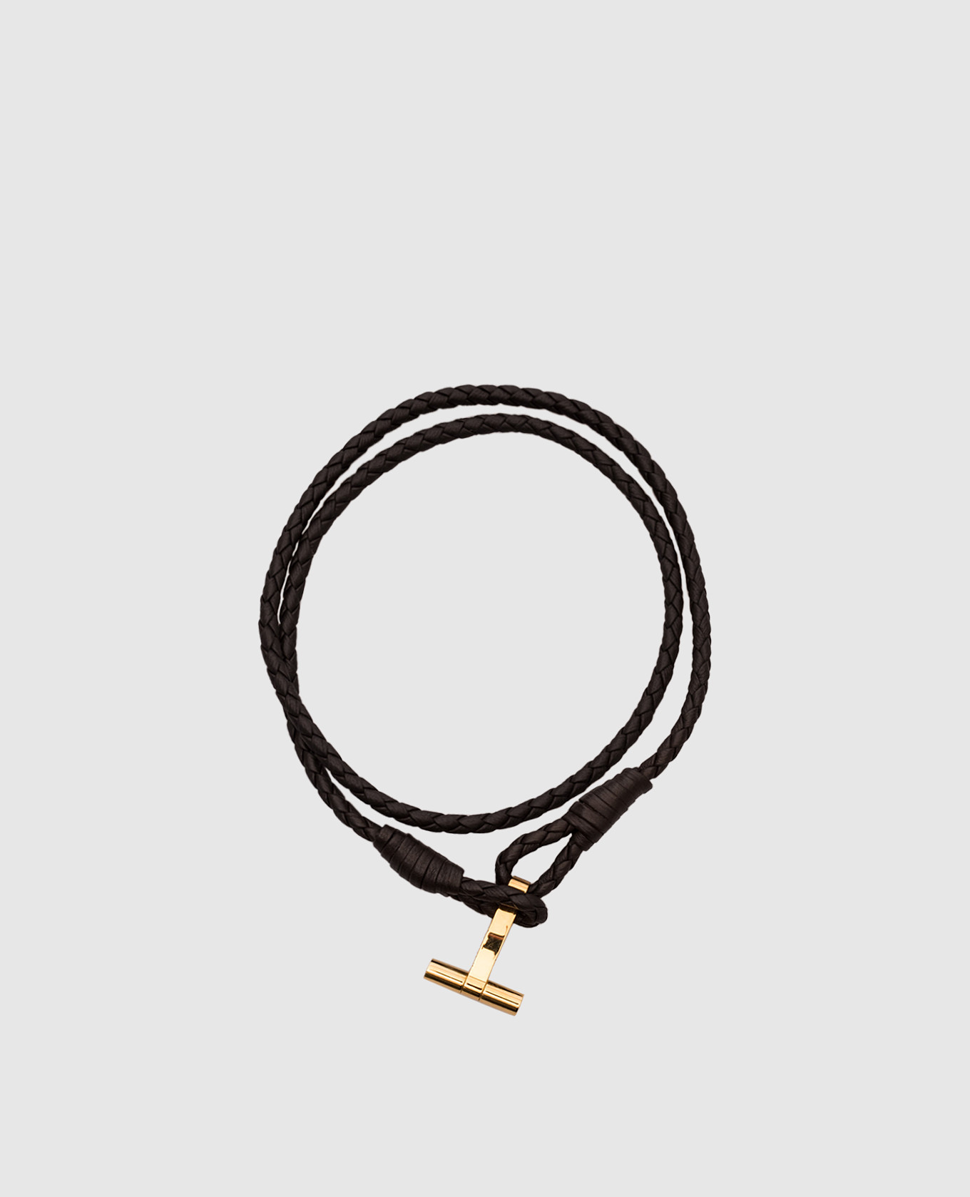 Brown leather braided bracelet Tom Ford