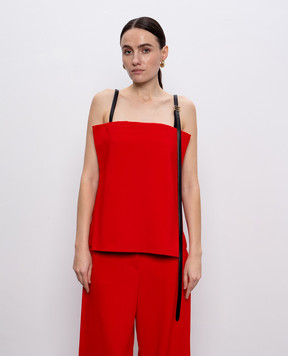 Max Mara Sportmax Red top with branded crystal AGI1234