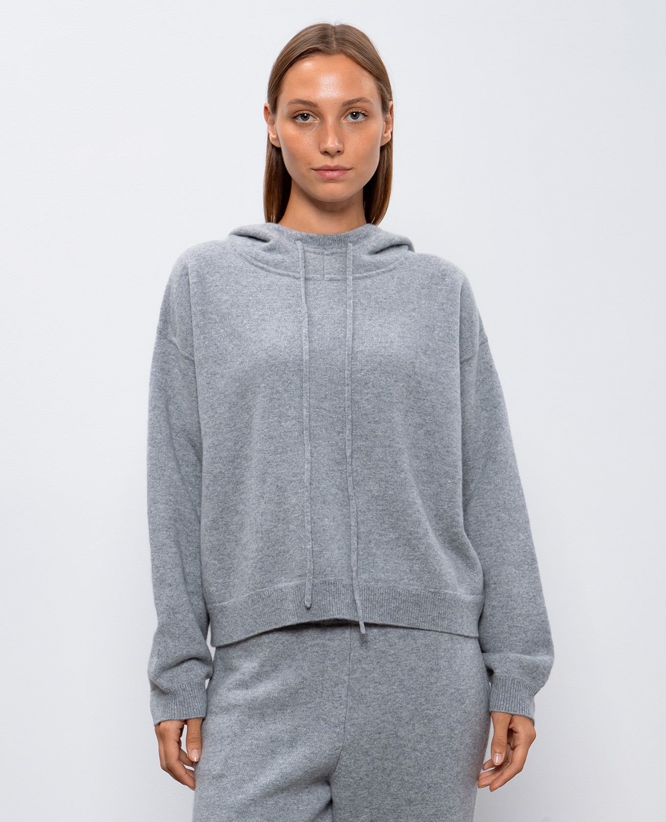 

SARLA gray cashmere hoodie with embroidery Lou Lou Studio, Grey