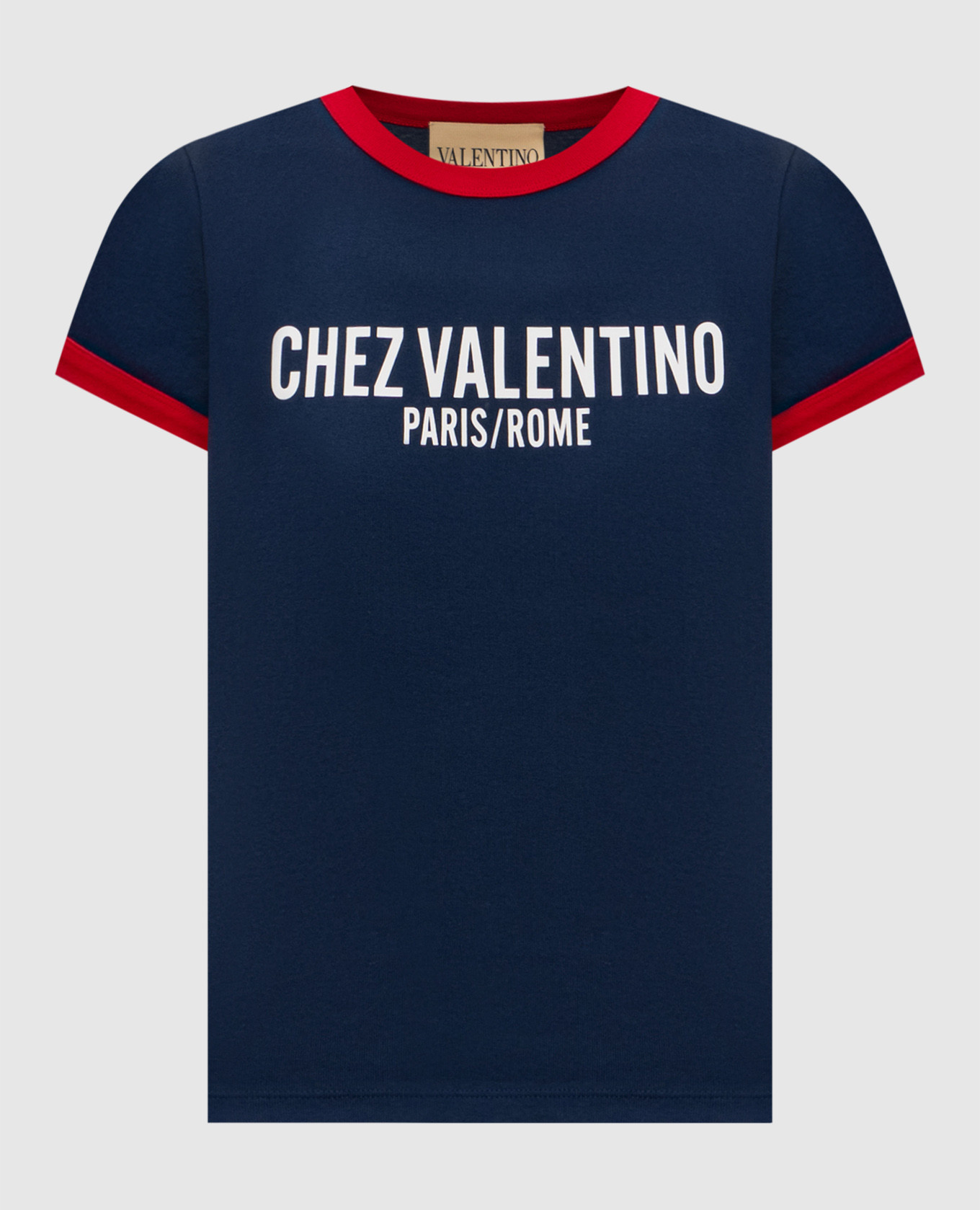 Blue t-shirt with logo print Valentino