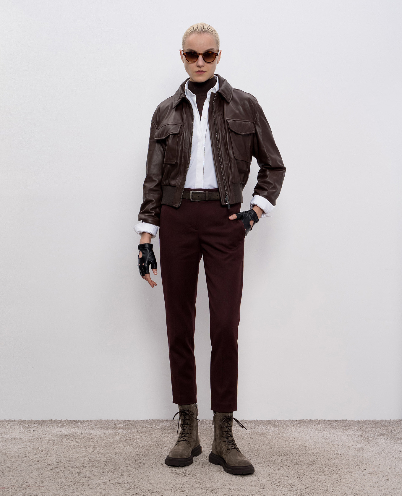 

Brown cashmere and silk top Brunello Cucinelli