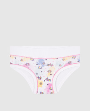 RiminiVeste Emy Bimba children's white panties with a floral print B2825