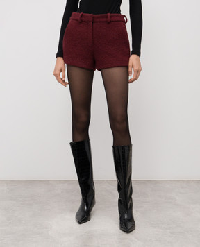 16Arlington Inga burgundy boucle wool shorts TR122AW2502