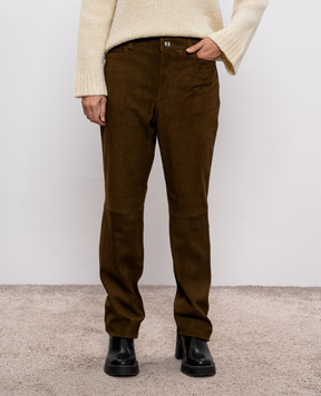 PROENZA SCHOULER Maxine brown suede pants WL2536276LR273