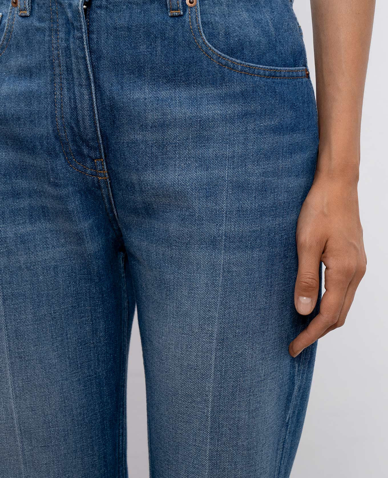 Blue flared jeans with a worn effect Valentino 5