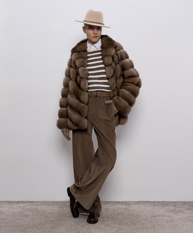 パンツ BRUNELLO CUCINELLI FW25 Corduroy trousers (MA180P8724 C649) BRUNELLO CUCINELLI Cotton-blend corduroy wide-leg pants