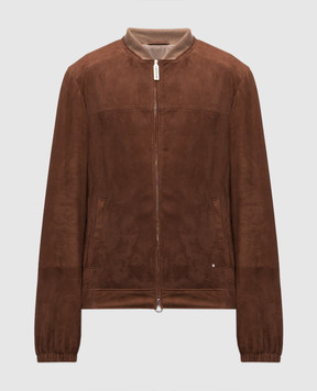 Stefano Ricci Brown suede jacket with perforations MDJ51000407200