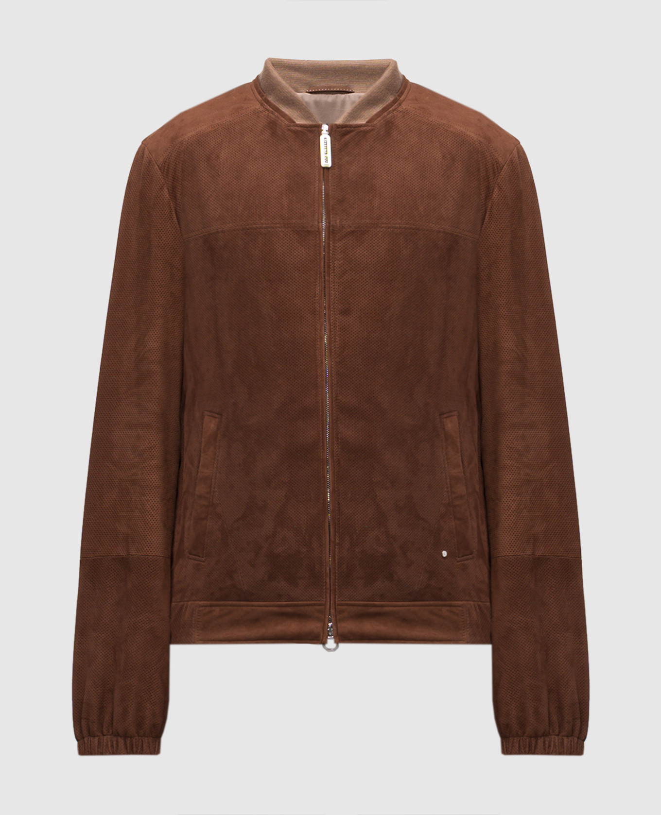 Brown suede jacket with perforations Stefano Ricci