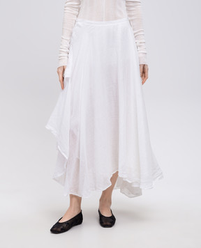 Marc Le Bihan White asymmetrical skirt with a frame 2566