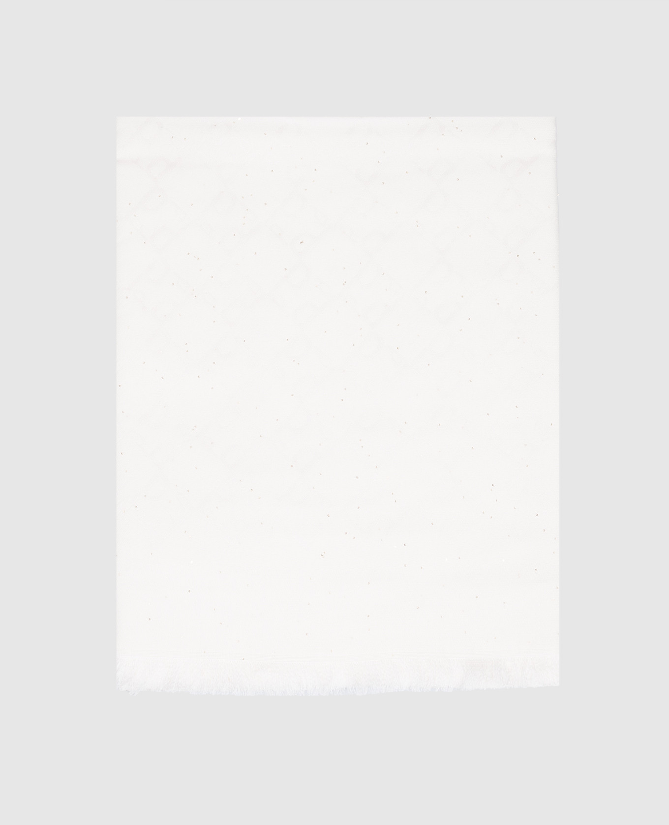 White scarf with patterned wool Peserico