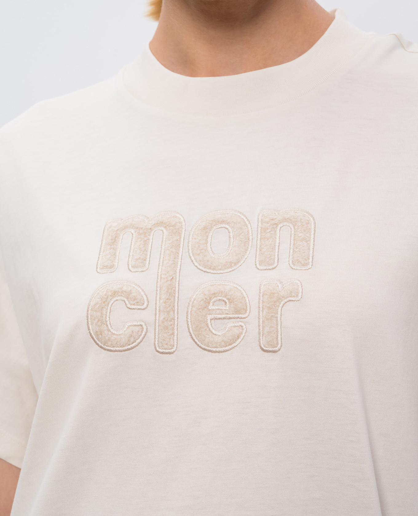Beige T-shirt with logo Moncler 5