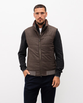 Cashmere&Whiskey Brown wool and cashmere vest 7400855216