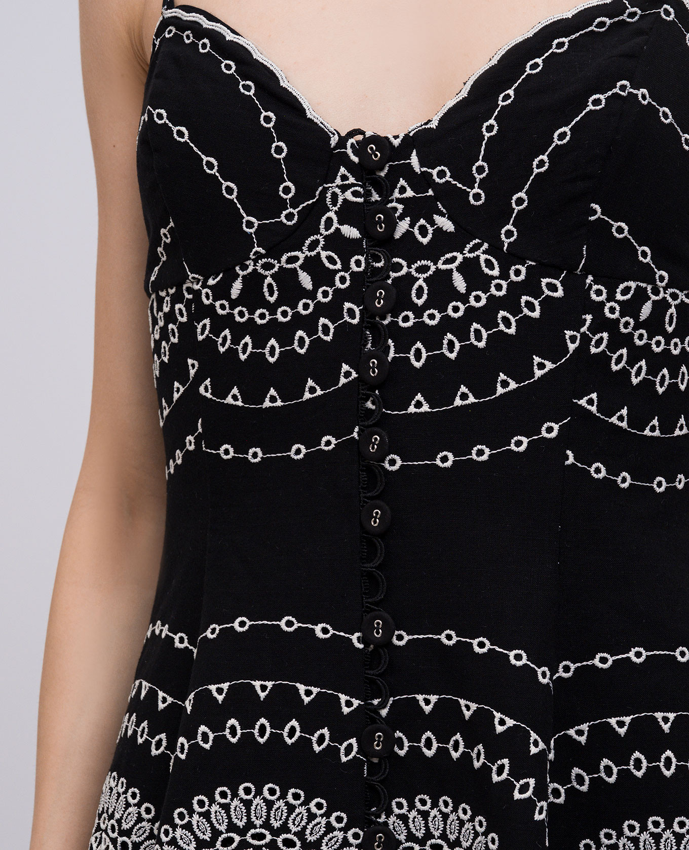 

Catta black embroidered linen dress Charo Ruiz