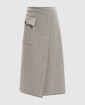 Philosophy di Lorenzo Serafini Gray midi skirt with wool A01020728