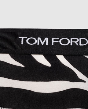 Tom Ford Black panties in an animalistic print with a logo KNJ019JEP032