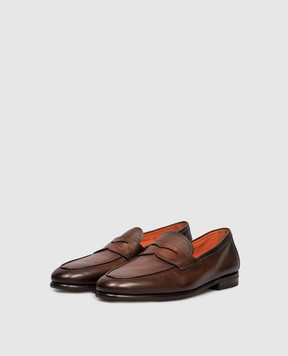 Santoni Brown leather loafers MCNG18837SI9GMEM