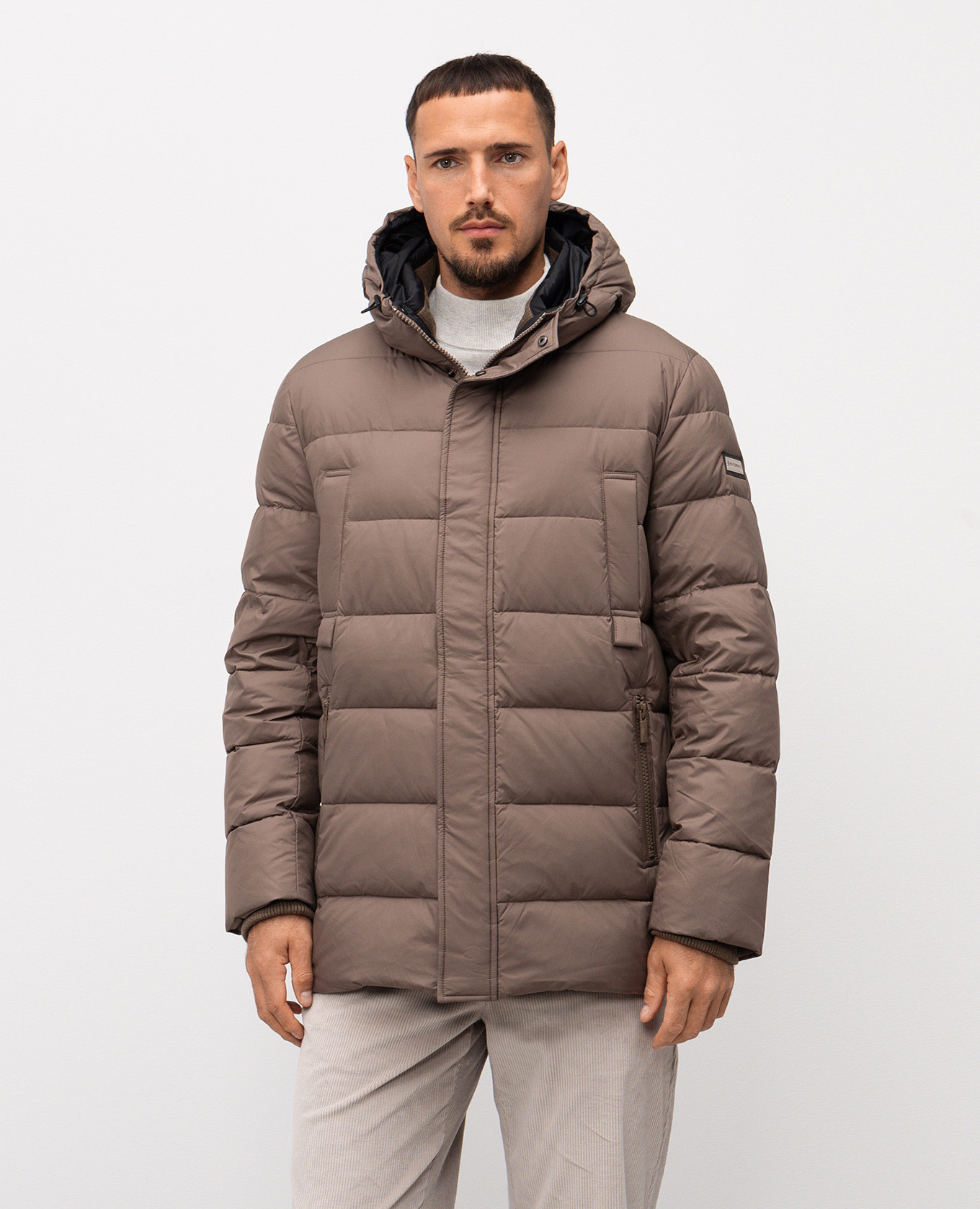 Brown down jacket with logo Be Florence 3