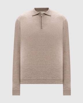 Cashmere&Whiskey Beige merino wool polo shirt 94394Z