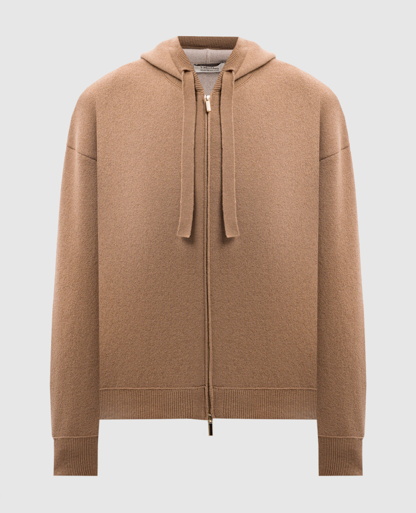 

CENTRO brown wool and cashmere cardigan with logo pattern Max Mara