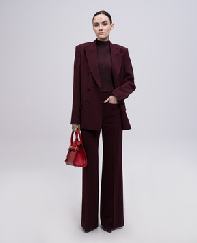 Victoria Beckham Burgundy double-breasted jacket with wool 1225WJK006543A