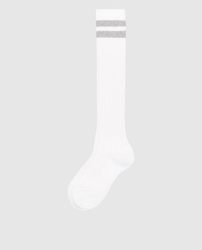 Brunello Cucinelli White socks with a contrast stripe MCSCO90069
