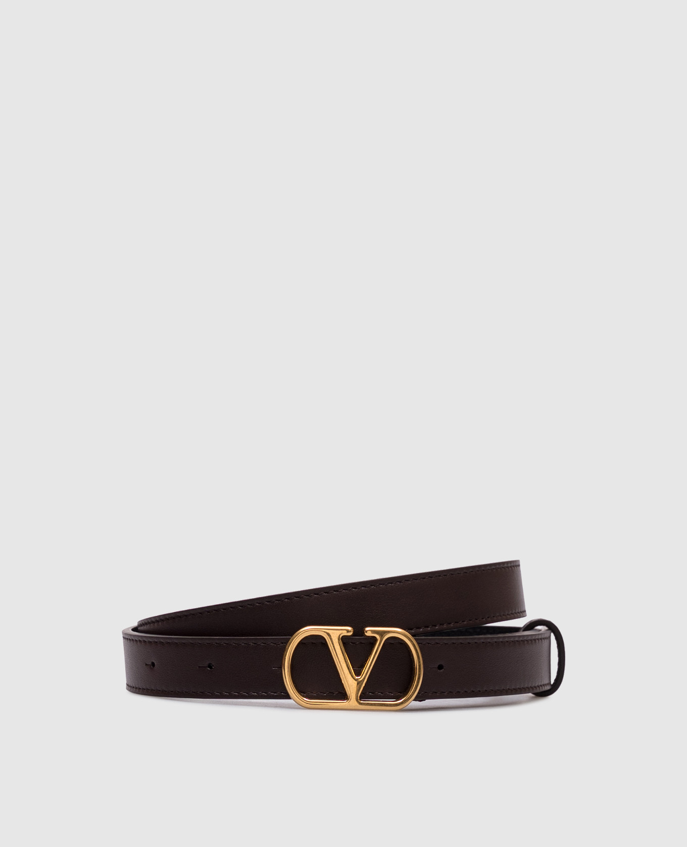 

Brown leather belt with VLogo Signature emblem Valentino
