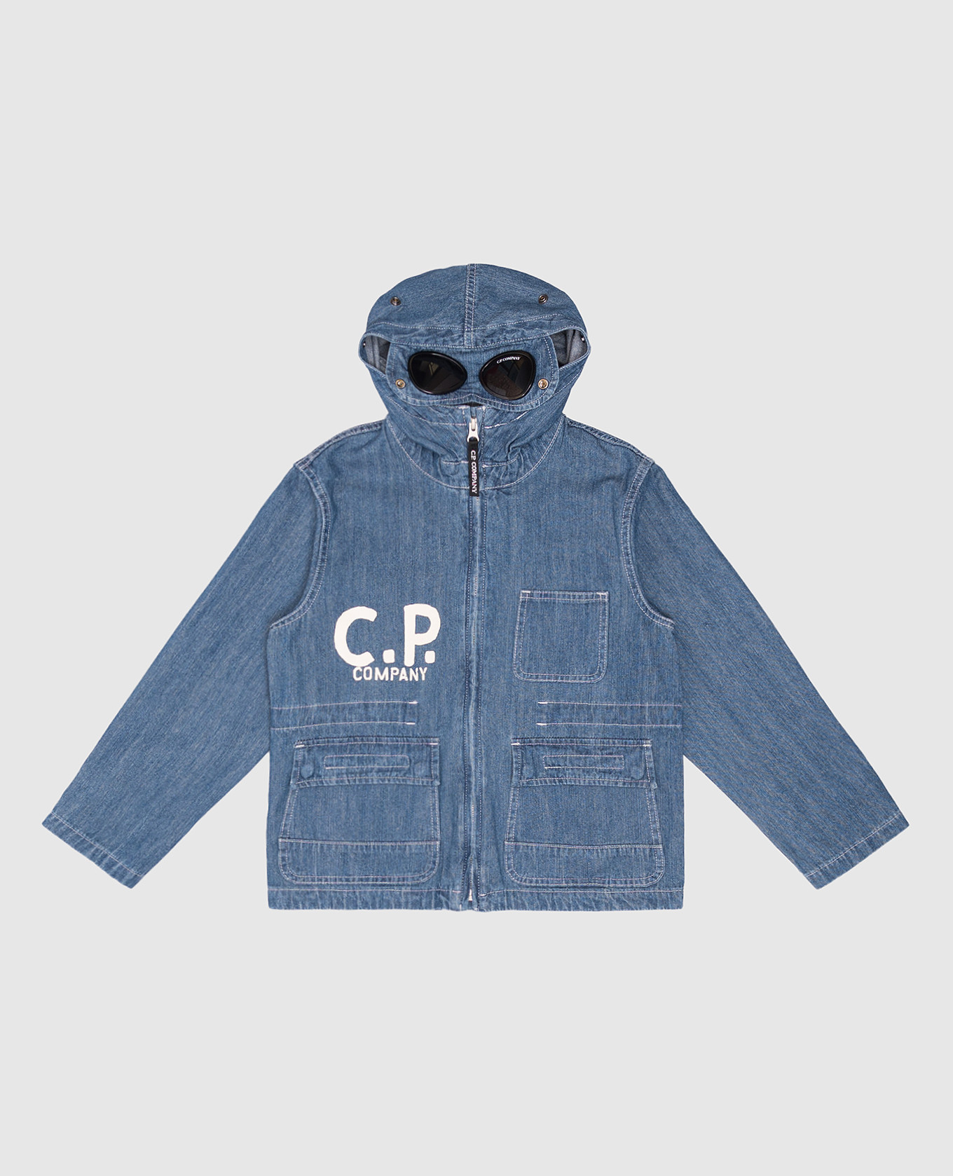 

Children's blue denim jacket with logo C.P. Company