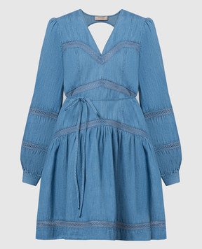 Twinset Blue dress with lace 241TP2690