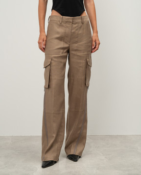 Helmut Lang Brown linen cargo pants O04HW202