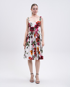 Dolce&Gabbana White floral print midi dress F6TVJTHS5TQ