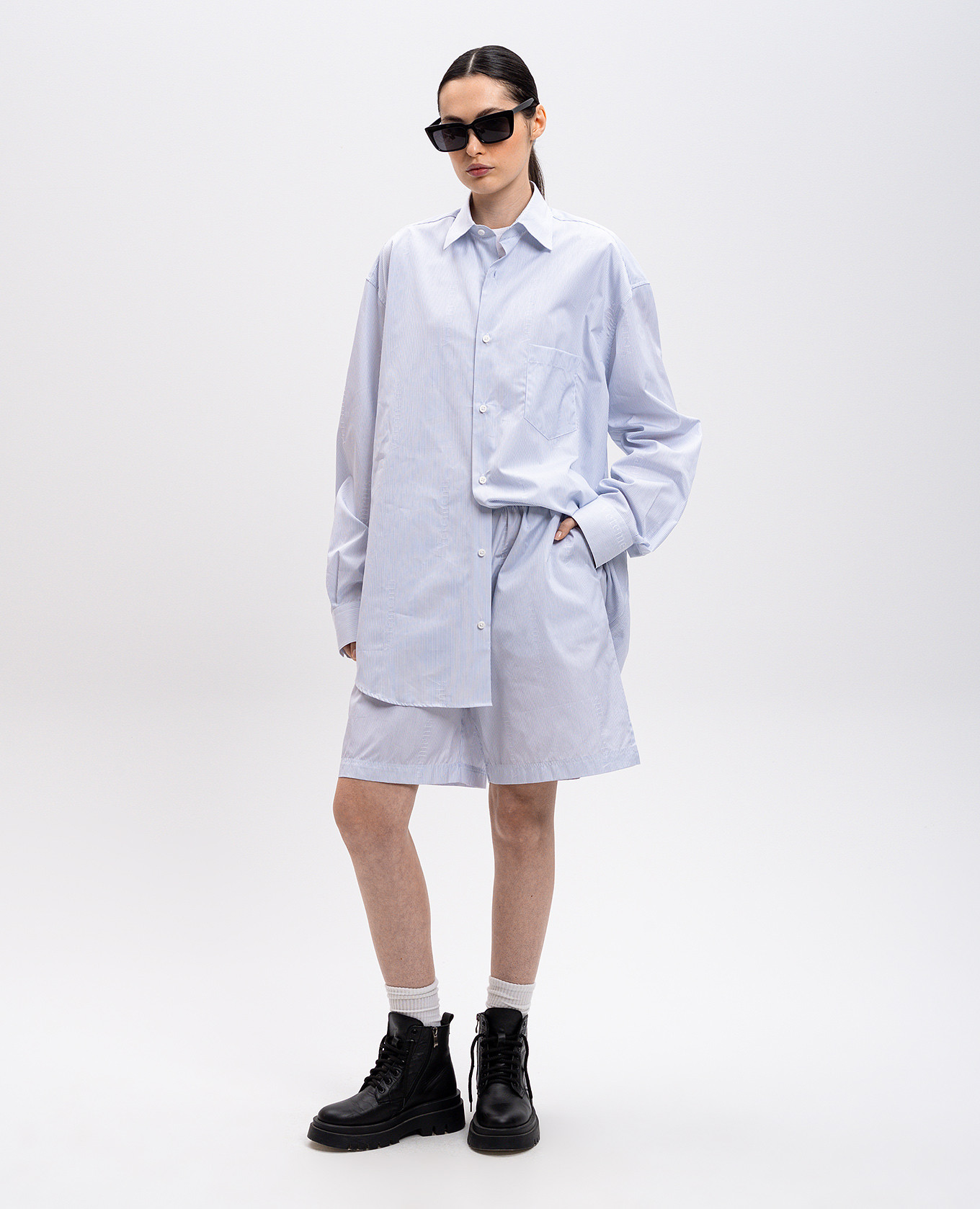 White striped shirt with logo Vetements 2