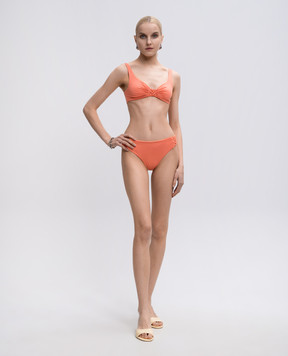 Fisico Orange swimsuit bodice with braiding FR11M0