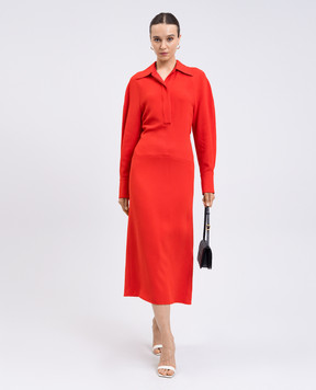Victoria Beckham Red midi dress with drapery 1325WDR006598A