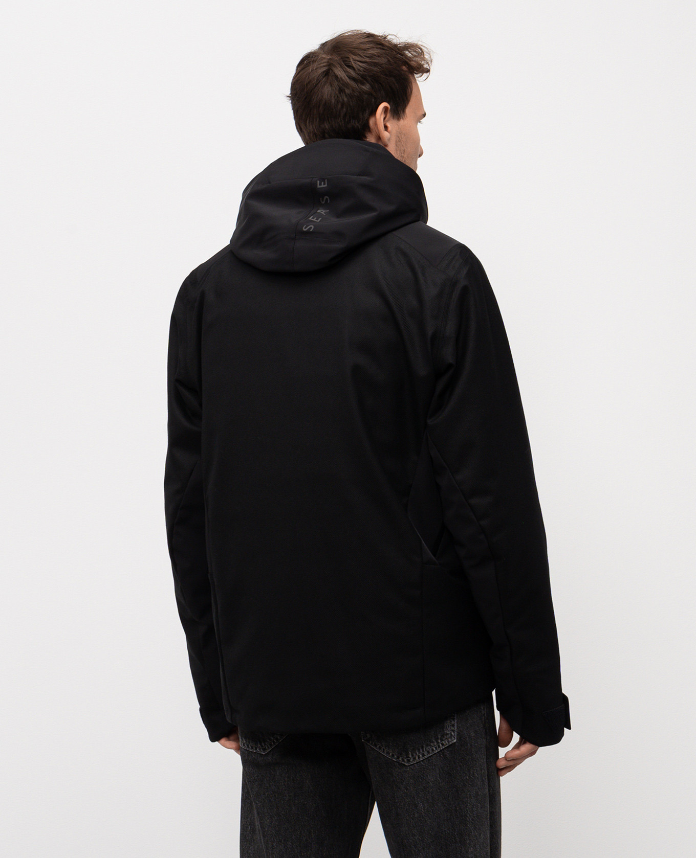 

Black down jacket with wool and cashmere Sease