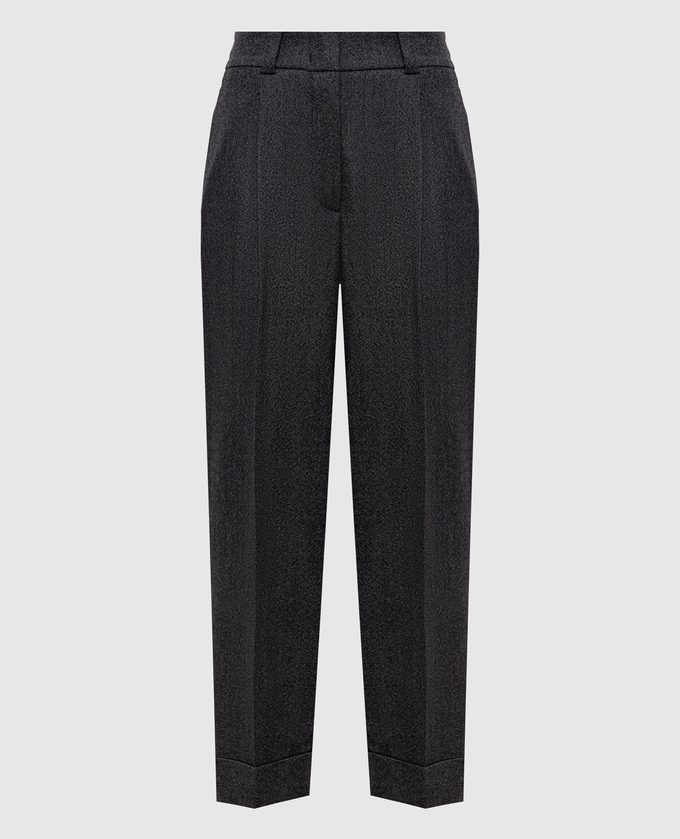 Gray wool pants with monil chain Peserico