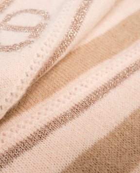 Twinset Pink striped wool scarf 252TO5590