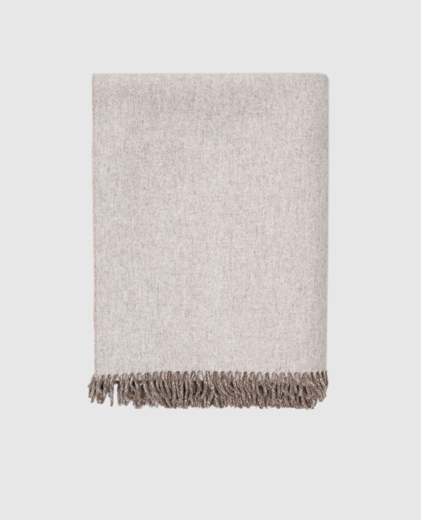 

Double-sided cashmere plaid with fringe Brunello Cucinelli, Brown