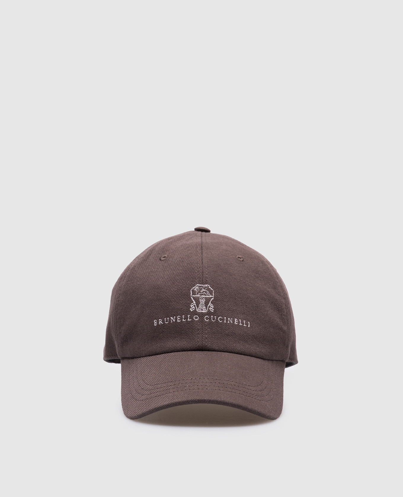 

Brown cap with embroidered logo emblem Brunello Cucinelli