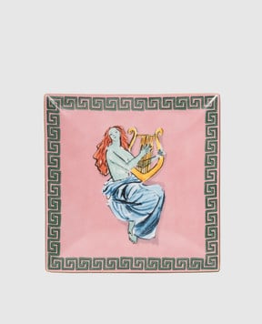 Ginori 1735 Pink porcelain square plate Journey of Neptune 017RG00FPT120LX021