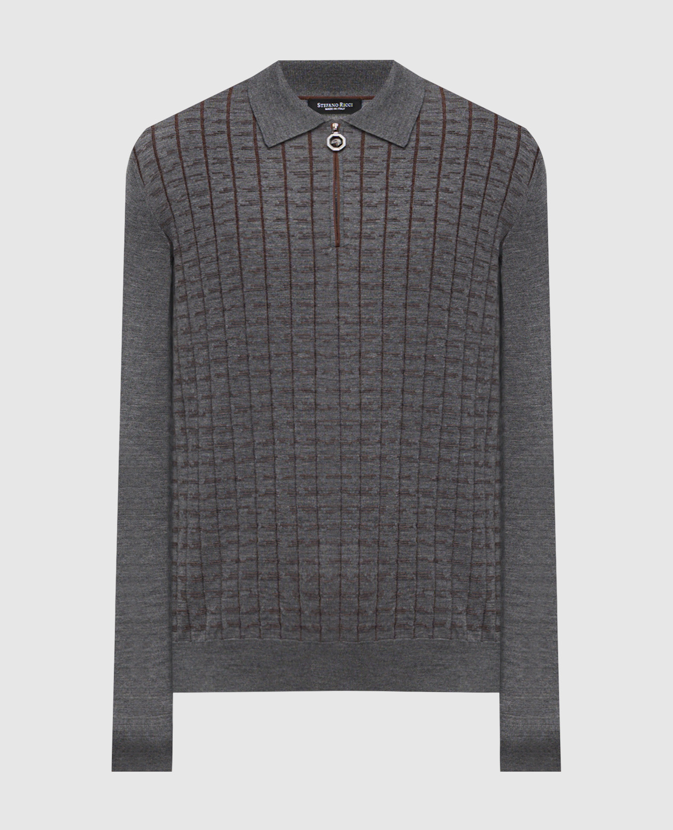 

Gray wool and silk polo shirt Stefano Ricci, Grey