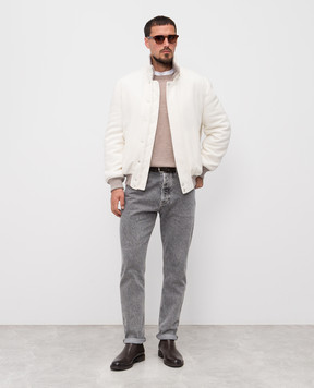 Brunello Cucinelli Beige wool and cashmere jumper M2400100