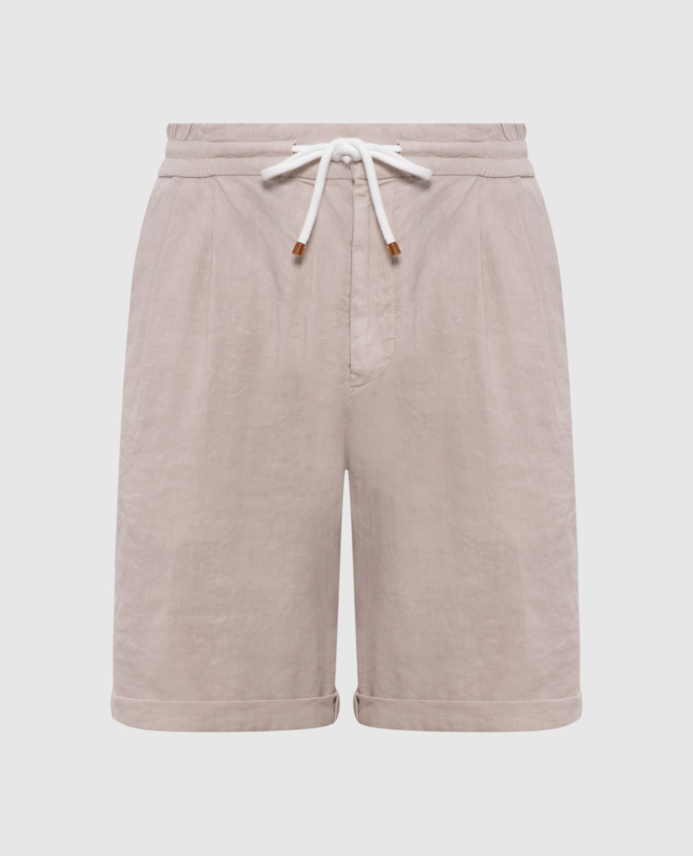 

Beige linen shorts with lapels Brunello Cucinelli