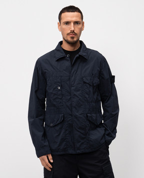 Stone Island Blue windbreaker with logo K1S154100033S00F6