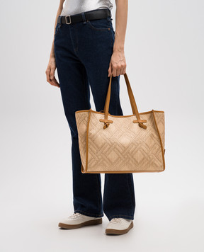 Gianni Chiarini Beige Marcella woven logo tote bag BS6850CAPRI