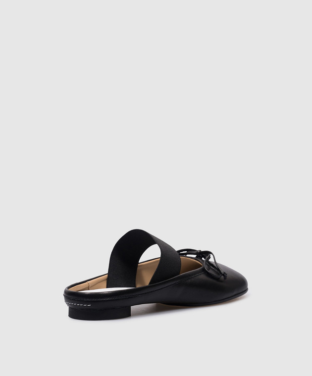 Maison Margiela MM6 - Tabi black leather mules with a bow Maison Margiela MM6 - Tabi black leather mules with a bow